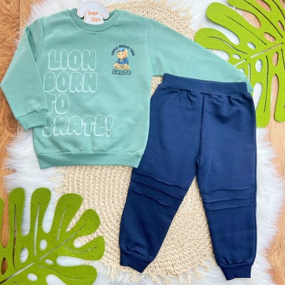 Conj. Casaco Lion Born to Skate e Calça de Moletom - Verde